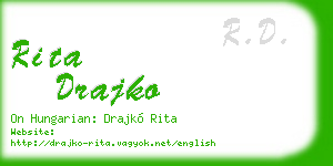 rita drajko business card