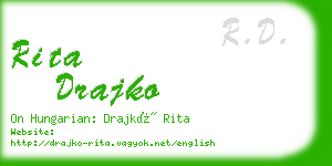 rita drajko business card